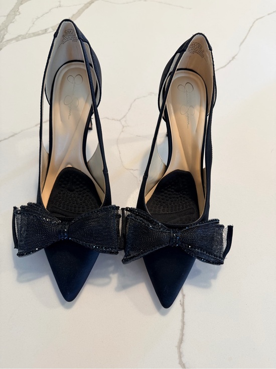 Jessica Simpson Shoes - Jessica Simpson Black Pointed Bow Slingback Heels